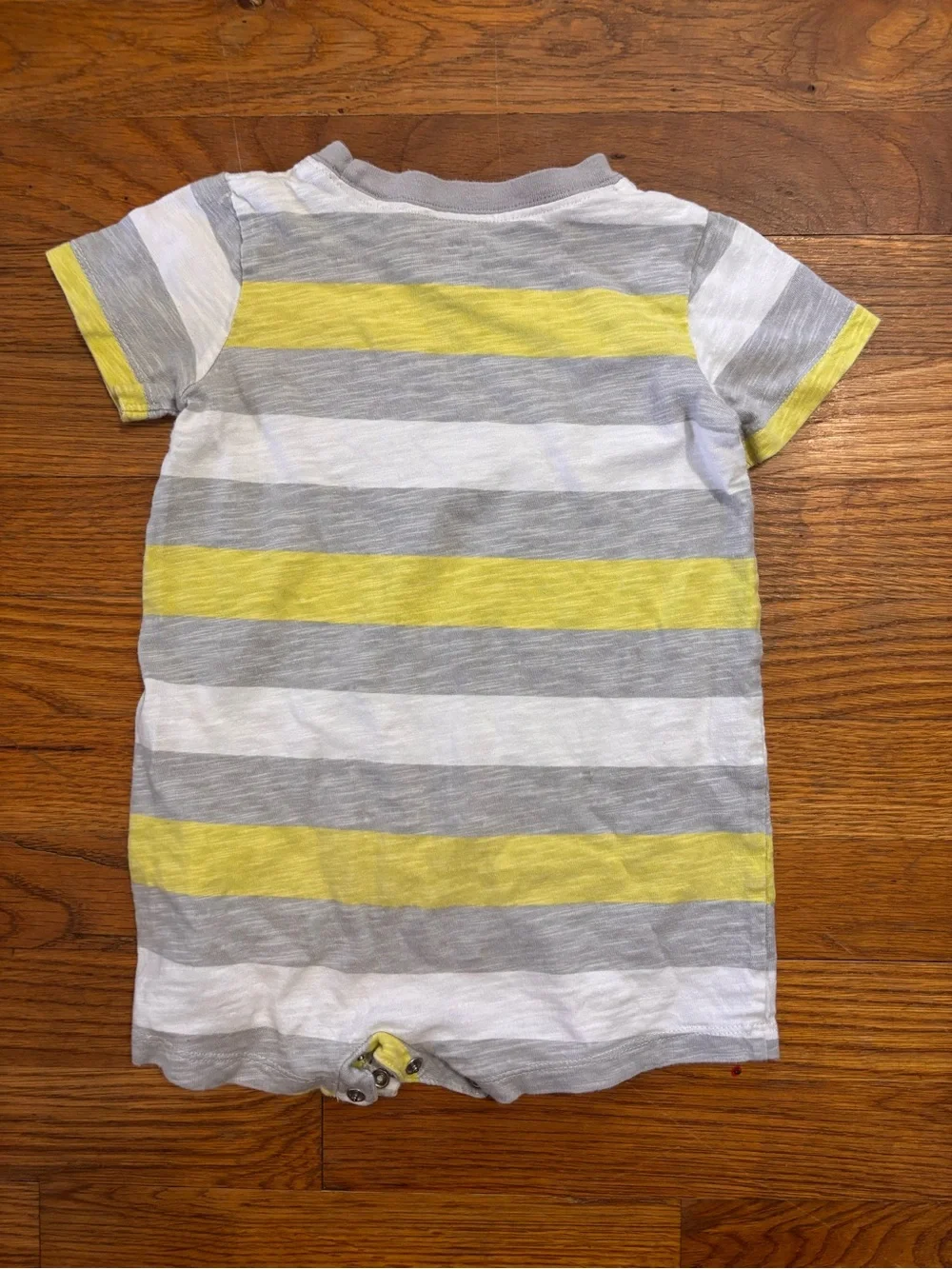 Carter's Grey, White & Yellow Striped Baby Romper